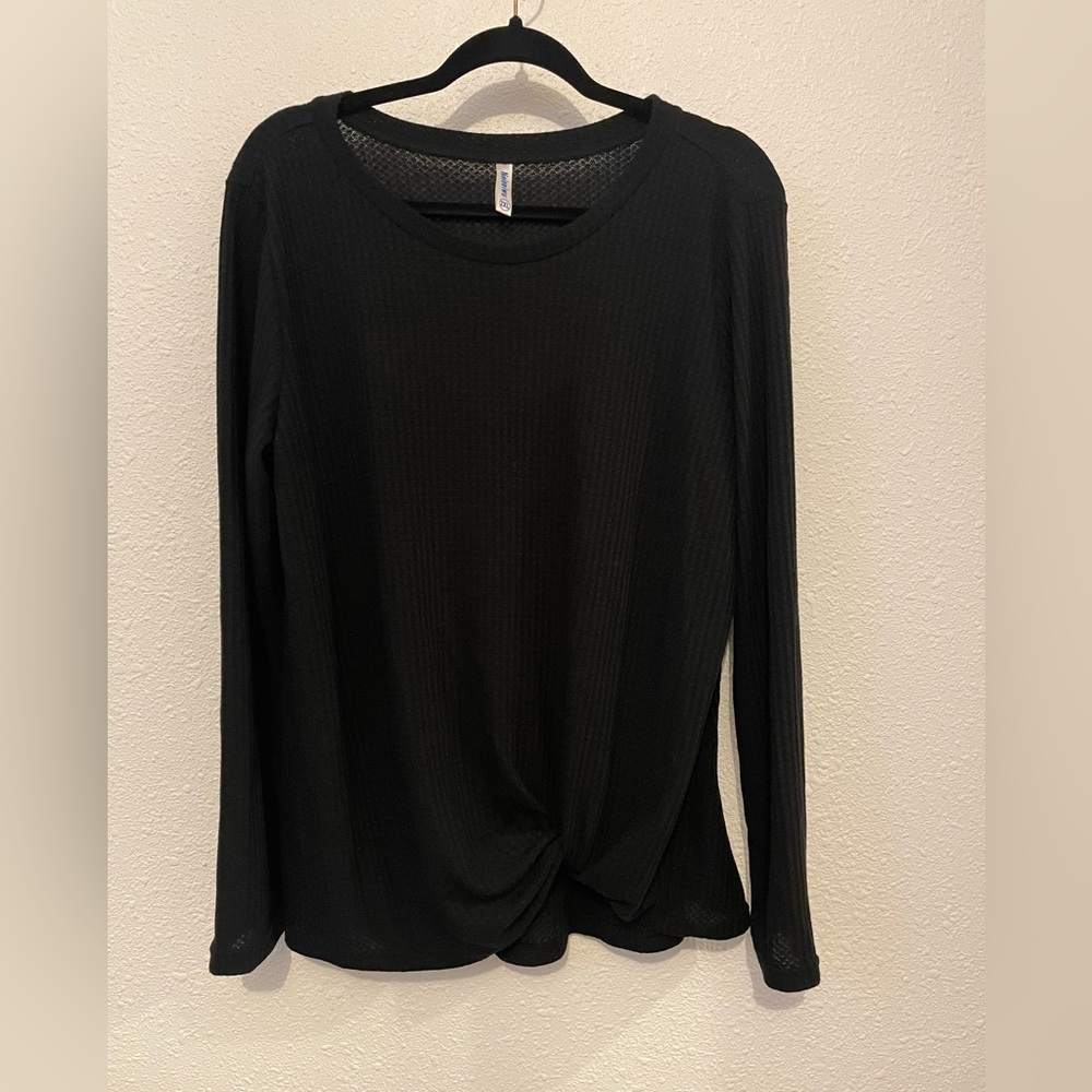 Neineiwu Womens Loose Blouse Long Sleeve T Shirts Twist Knot Casual Tops 2xl